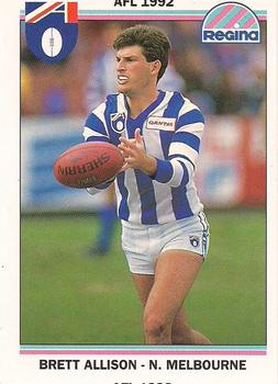 1992 AFL Regina #47 Brett Allison Front